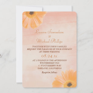 Invitation Mariage d'aquarelle florale Tangerine