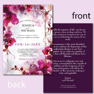 Invitation Mariage d'aquarelle Fuchsia