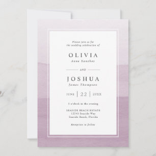 Invitation Mariage d'aquarelle moderne violet