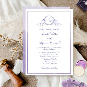 Invitation Mariage d'aquarelle monogramme classique