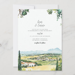 Invitation Mariage d'aquarelle Napa Valley California