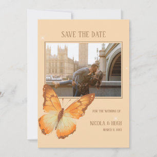 Invitation Mariage d'aquarelle papillon Photo Enregistrer la
