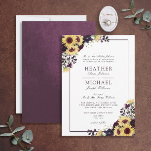 Invitation Mariage d'aquarelle Plum violet