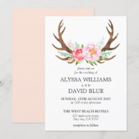 Mariage d'aquarelle rose de la florale de Deer Ant