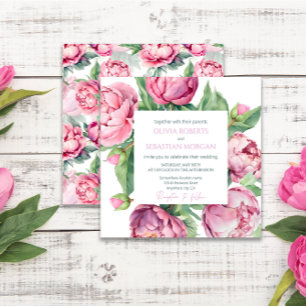 Invitation Mariage d'aquarelle rose pâle
