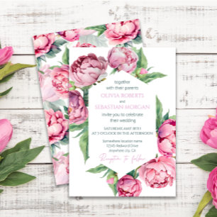 Invitation Mariage d'aquarelle rose pâle