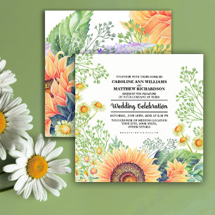 Invitation Mariage d'aquarelle Russe Fleur sauvage