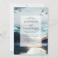 Mariage d'aquarelle rustique Mountain Lake
