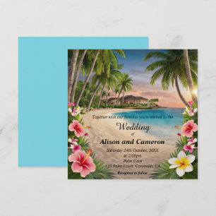 Invitation Mariage d'aquarelle Tropical Ocean Beach
