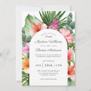 Invitation Mariage d'aquarelle tropicale luxuriante