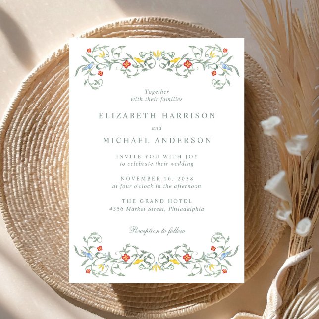 Invitation Mariage d'aquarelle vintage Garden (Créateur téléchargé)