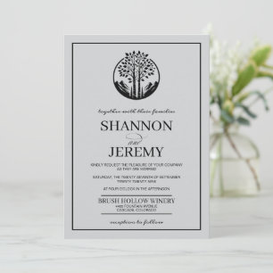 Invitation Mariage d'arbre gris Aspen