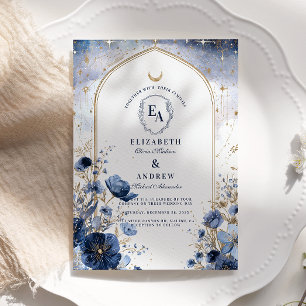 Invitation Mariage d'arc botanique de minuit enchanté