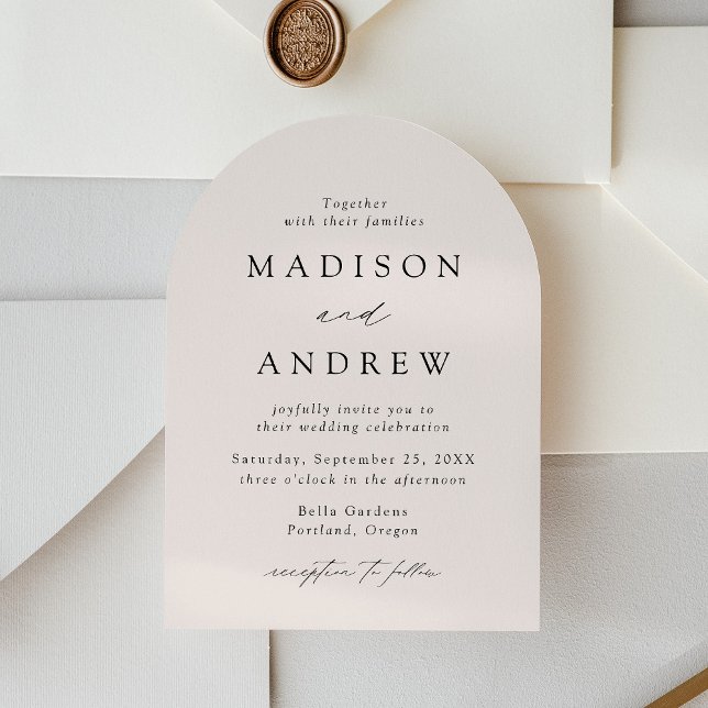 Invitation Mariage d'arc de crème design élégant moderne (Créateur téléchargé)