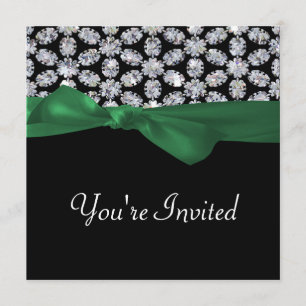 Invitation Mariage d'arc de noir et de vert de mosaïque de