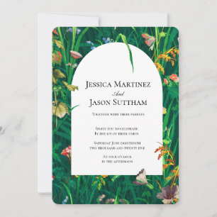 Invitation Mariage d'arc Fleur sauvage peint