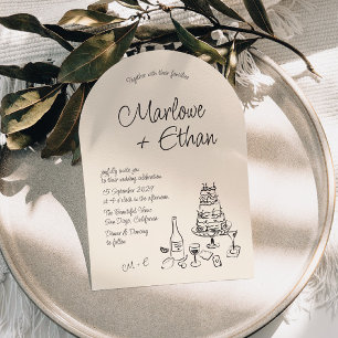 Invitation Mariage d'arc illustré à la main