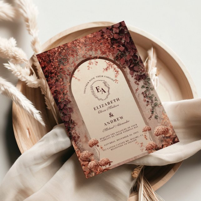 Invitation Mariage d'arche de vignoble rustique (Créateur téléchargé)