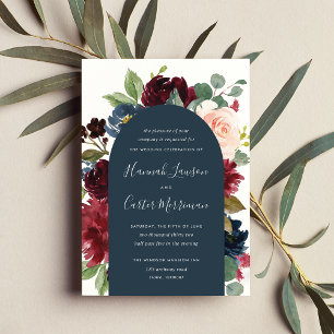 Invitation Mariage d'arche florale en fleurs radieuses