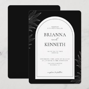 Invitation Mariage d'arche noir et blanc moderne