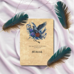 Invitation Mariage Dark Academia Corbeau Horlogerie 