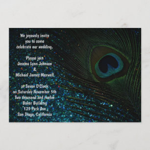 Invitation Mariage Dark Aqua Peacock
