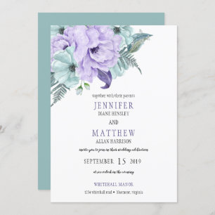 Invitation Mariage d'arrosage à la menthe à feuilles violette