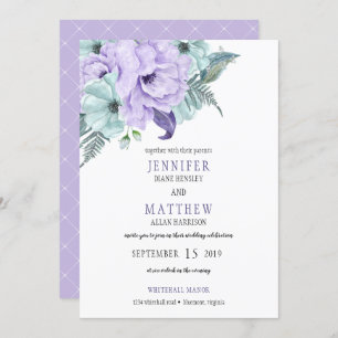 Invitation Mariage d'arrosage à la menthe violette