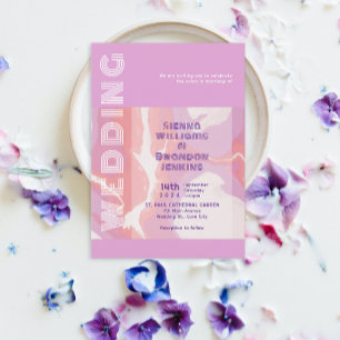 Invitation Mariage d'art Abstrait Pink Pastel