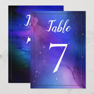 Invitation Mariage d'art céleste de Nebula violette Numéro de