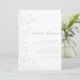 Invitation Mariage d'art floral minimaliste Boho Cherry Bloss