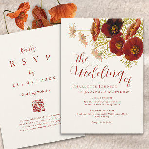 Invitation Mariage d'automne bohème aux fleurs sauvages