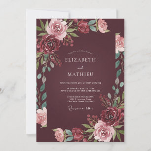 Invitation Mariage d'automne distingué de Bourgogne