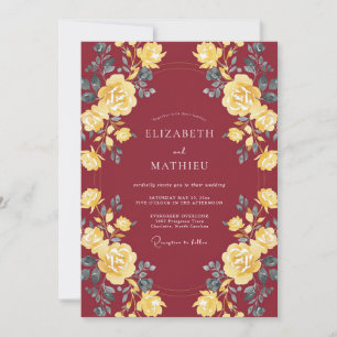 Invitation Mariage d'automne frappant bordeaux
