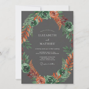 Invitation Mariage d'automne intense gris ardoise