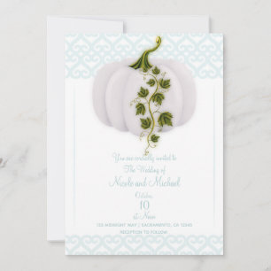 Invitation Mariage d'automne Livre illustré Bleu clair Citrou