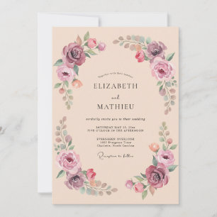 Invitation Mariage d'automne opulent Abricot