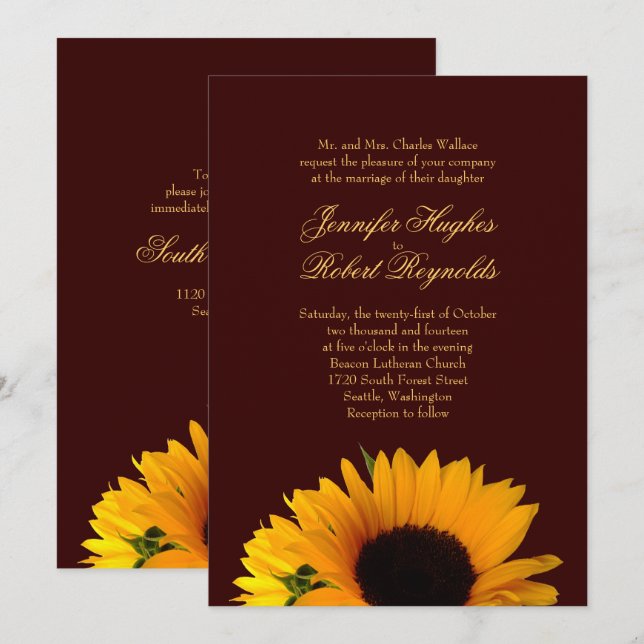 Invitation Mariage de automne (Devant / Derrière)