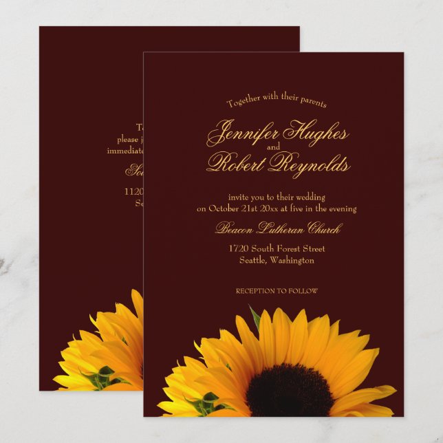 Invitation Mariage de automne (Devant / Derrière)