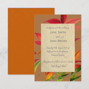Invitation Mariage de automne Autumn feuilles aquarelle art r