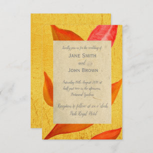 Invitation Mariage de automne Autumn Feuilles d'or art rustiq