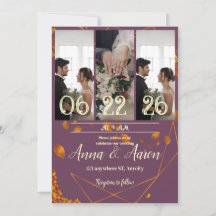 Invitation mariage de automne avec photos | Plum, 