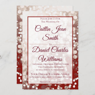 Invitation mariage de automne - Champagne et Rouge