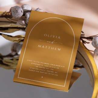 Invitation Mariage de automne d'arche Brown de moutarde. Phot