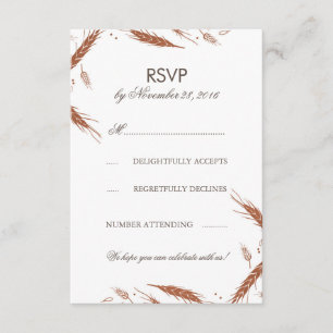 Invitation Mariage de automne de blé orange RSVP