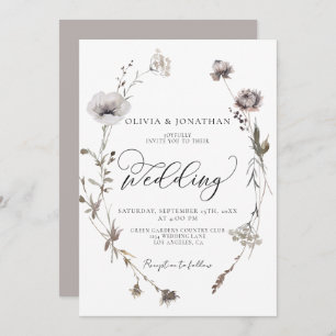 Invitation Mariage de automne de code QR du budget Fleur sauv