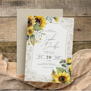Invitation Mariage de automne de dentelle de Burlap rustique