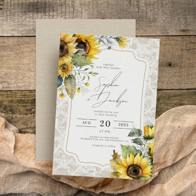 Invitation Mariage de automne de dentelle de Burlap rustique (Créateur téléchargé)