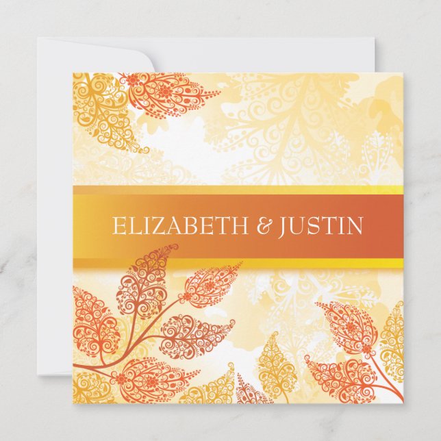 Invitation Mariage de automne de Lacy Feuilles (Devant)