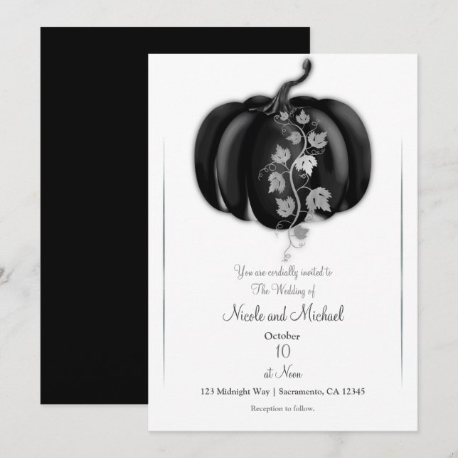 Invitation Mariage de automne de livre de contes Citrouille n (Devant / Derrière)